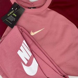 2 PIECE XL Nike sweatshirt leggings matching set women’s outfit colorblock pink